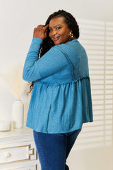 Jade By Jane Plus Size Frill Trim Babydoll Blouse - Romantic & Elegant Top